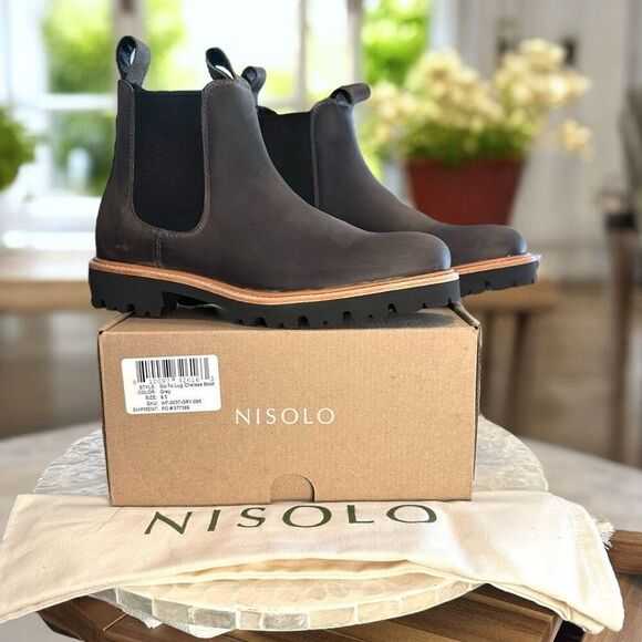Nisolo Go‑To Lug Waterproof Leather Chelsea Chore Boot 2.0 All Weather Mens Size - Picture 4 of 16